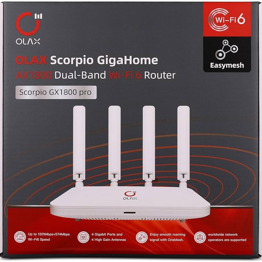 OLAX SCORPIO GIGAHOME AX1800 WIFI 6